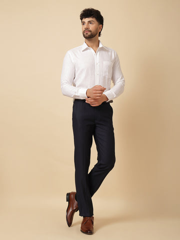 White 100% Linen Formal Shirt