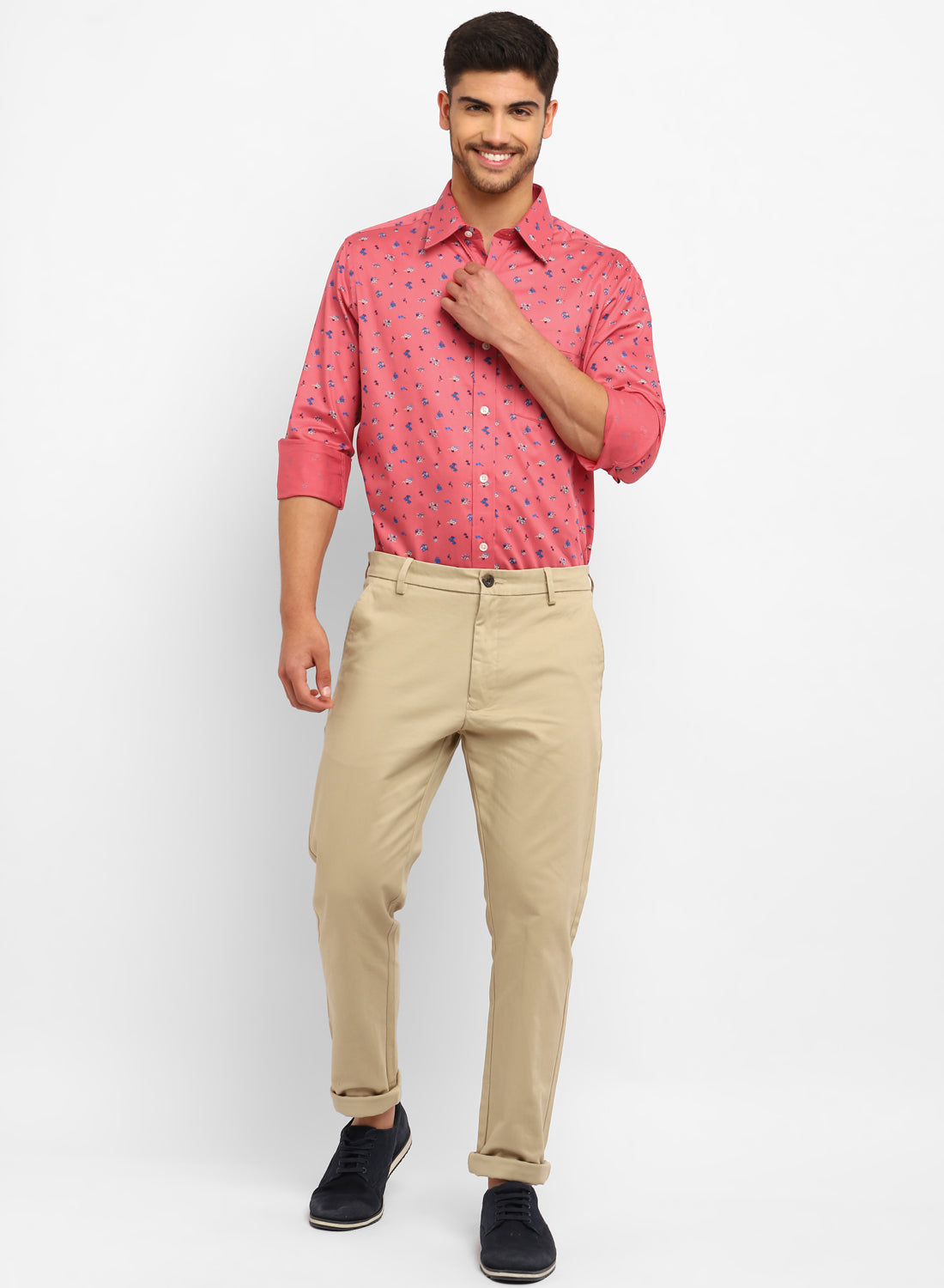 Red Cotton Printed Casual Shirt