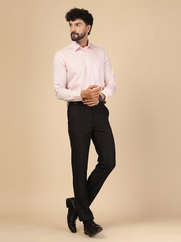 Pink 100% Cotton Solid Shirt