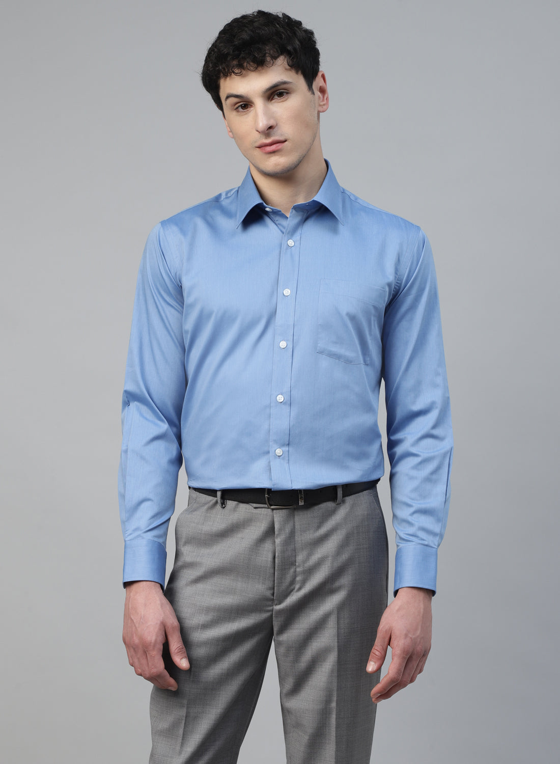 Light Blue Cotton Full Sleeve Shirt