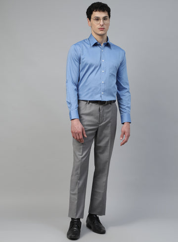 Light Blue 100% Cotton Solid Formal Shirt