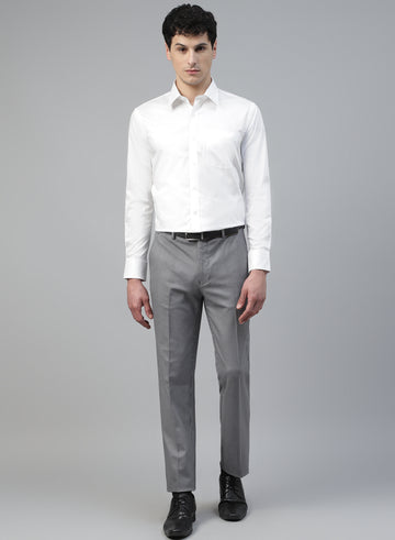 White 100% Cotton Solid Formal Shirt