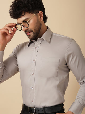 Light Grey Cotton Formal Shirt