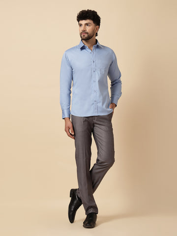 Sky Blue Cotton Formal Shirt