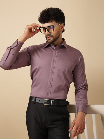 Mauve Cotton Formal Shirt