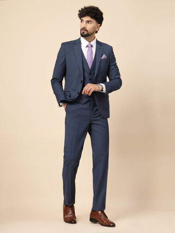 Navy Polywool 3pcs Suit