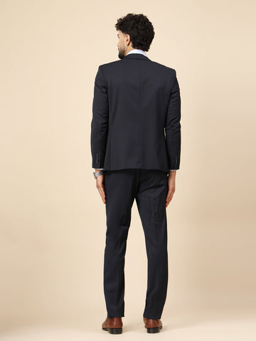 Navy Polywool 2pcs Formal Suit