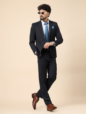 Navy Polywool 2pcs Formal Suit