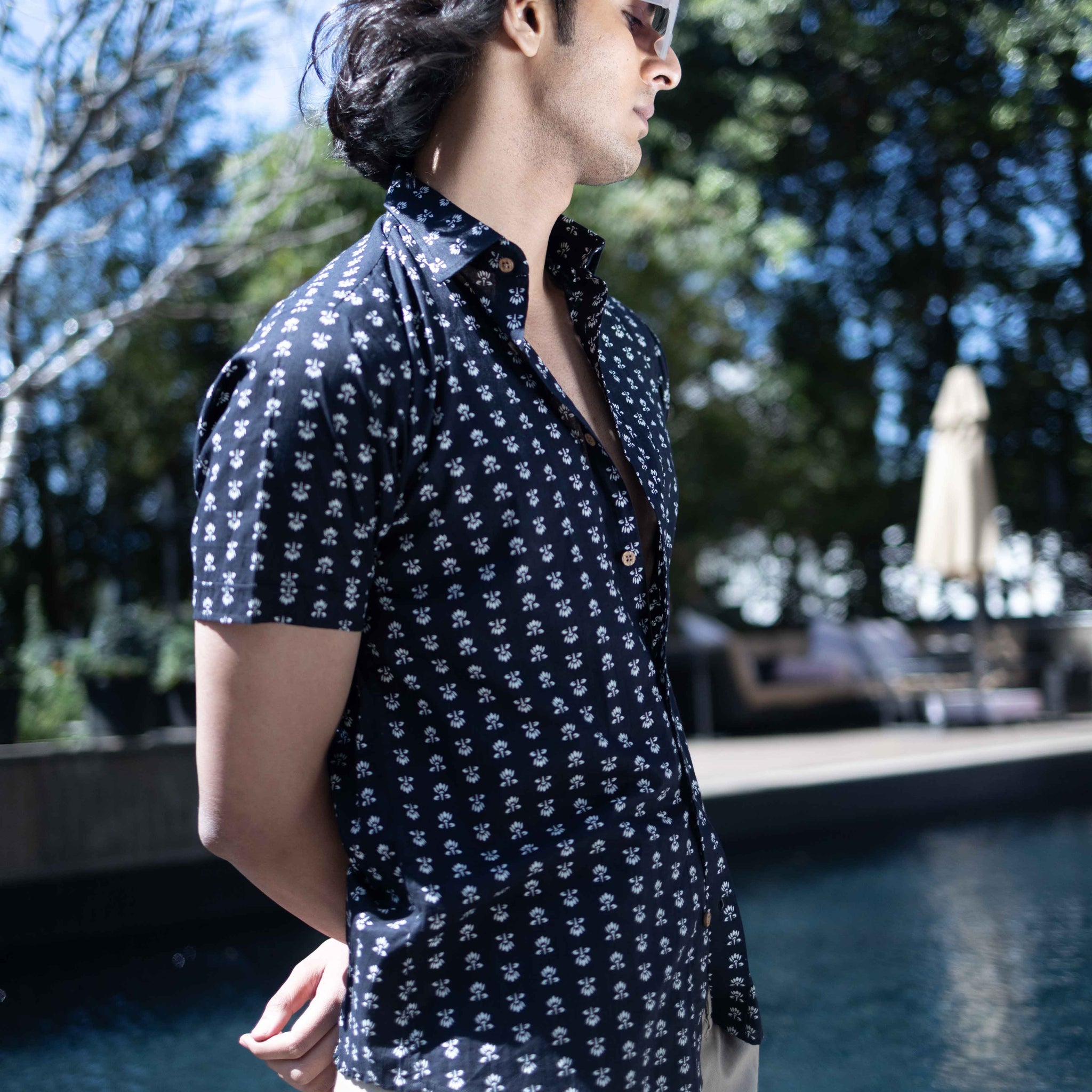 Black 100% Cotton Printed Shirt