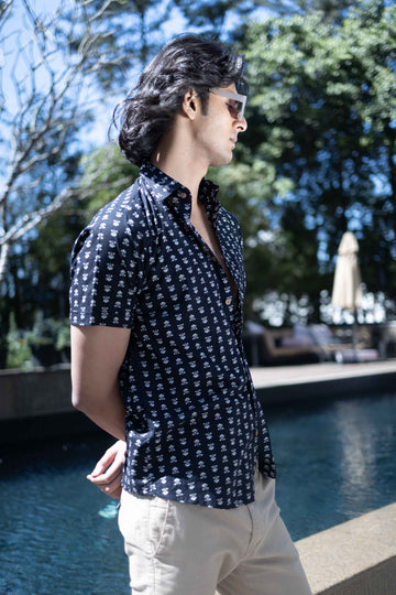 Black 100% Cotton Printed Shirt