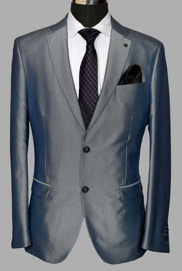 Blue Textured Designer Suit