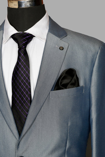 Blue Textured Designer Suit