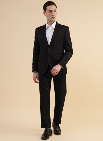 Charcoal Solid Crease Resistant 2pcs Suit