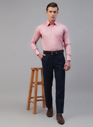 Onion Pink 100% Cotton Structured Formal Shirt