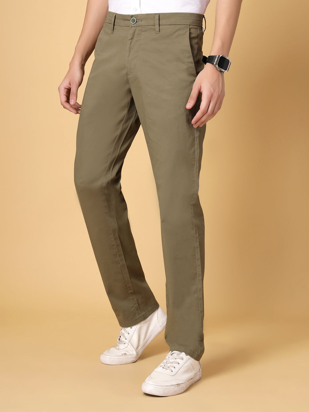 Olive Cotton Trouser