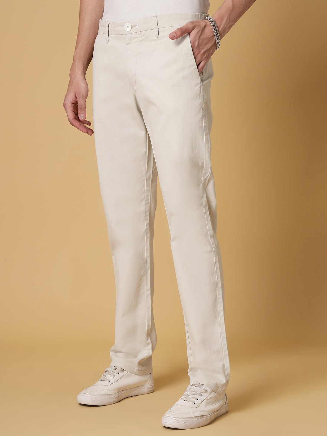 Stone Cotton Trouser