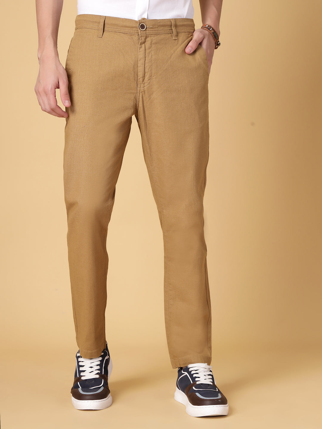 Light Brown Linen Slub Trouser