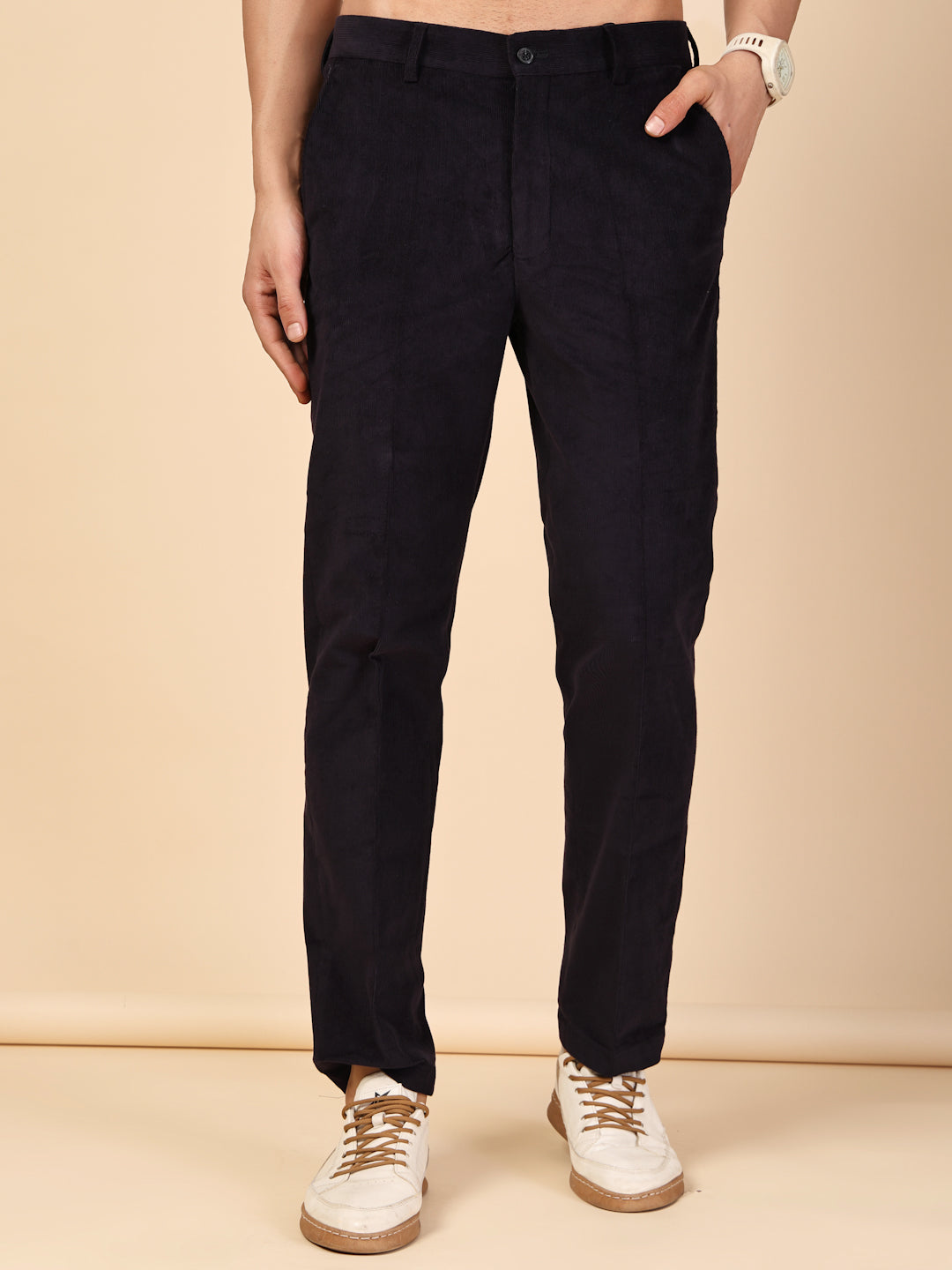 Regular fit (5018K) -Navy Blue Corduroy Trouser