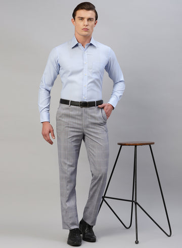 Regular fit (5018H) - Light Blue Check Trouser