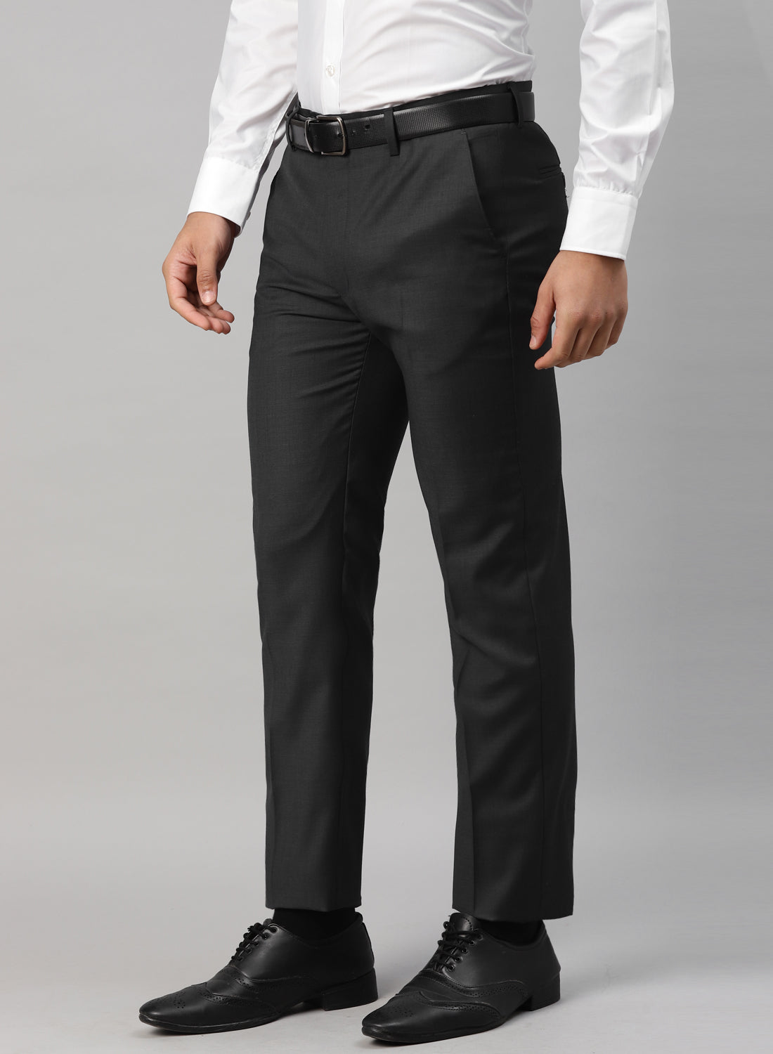 Charcoal Gold Polywool Trouser