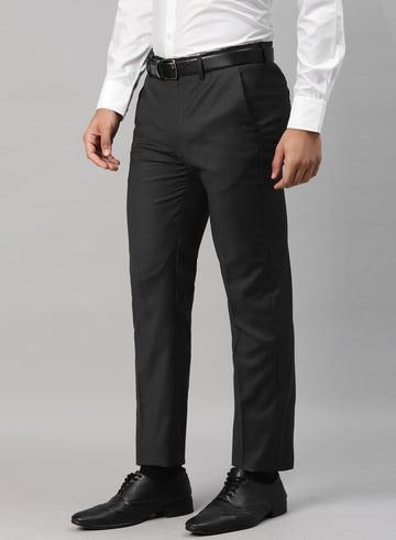Charcoal Gold Polywool Trouser