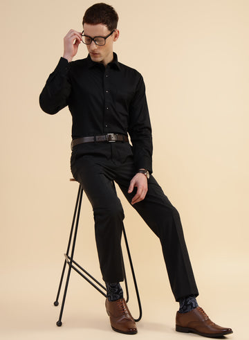 Light Charcoal Gold Polywool Trouser