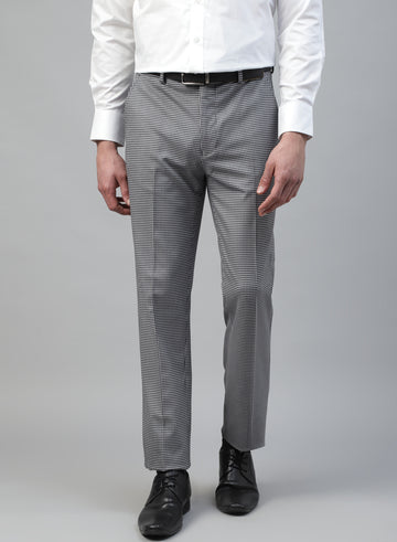 Grey Uncrushable Check Trouser