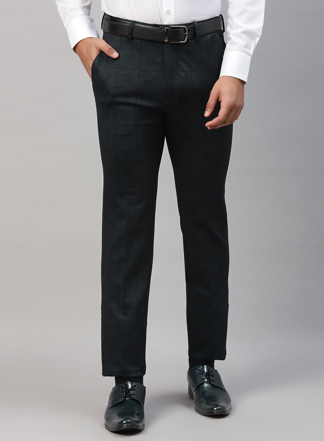 Green Uncrushable Check Trouser