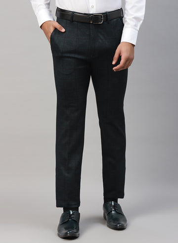 Green Uncrushable Check Trouser
