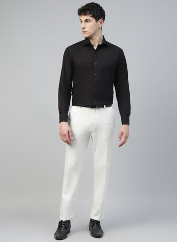 Light Grey Knit Uncrushable Solid Formal Trouser