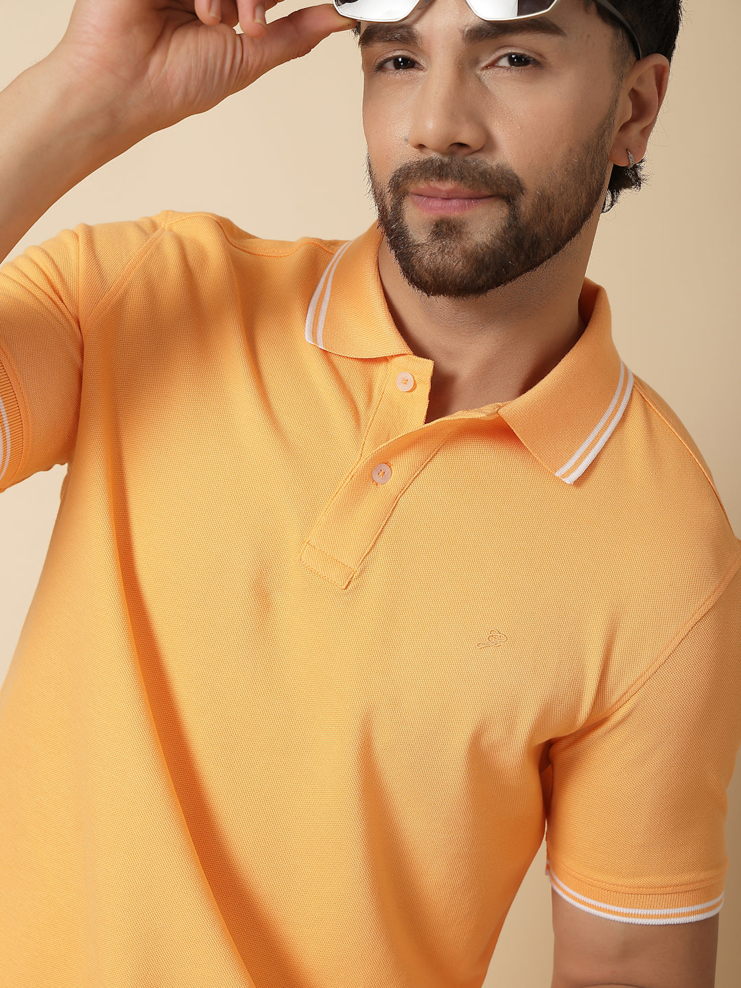 Orange 100% Cotton Pique Polo T-shirt