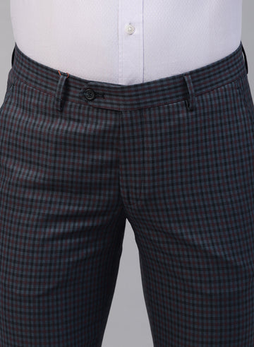 Blue Check Formal Trouser