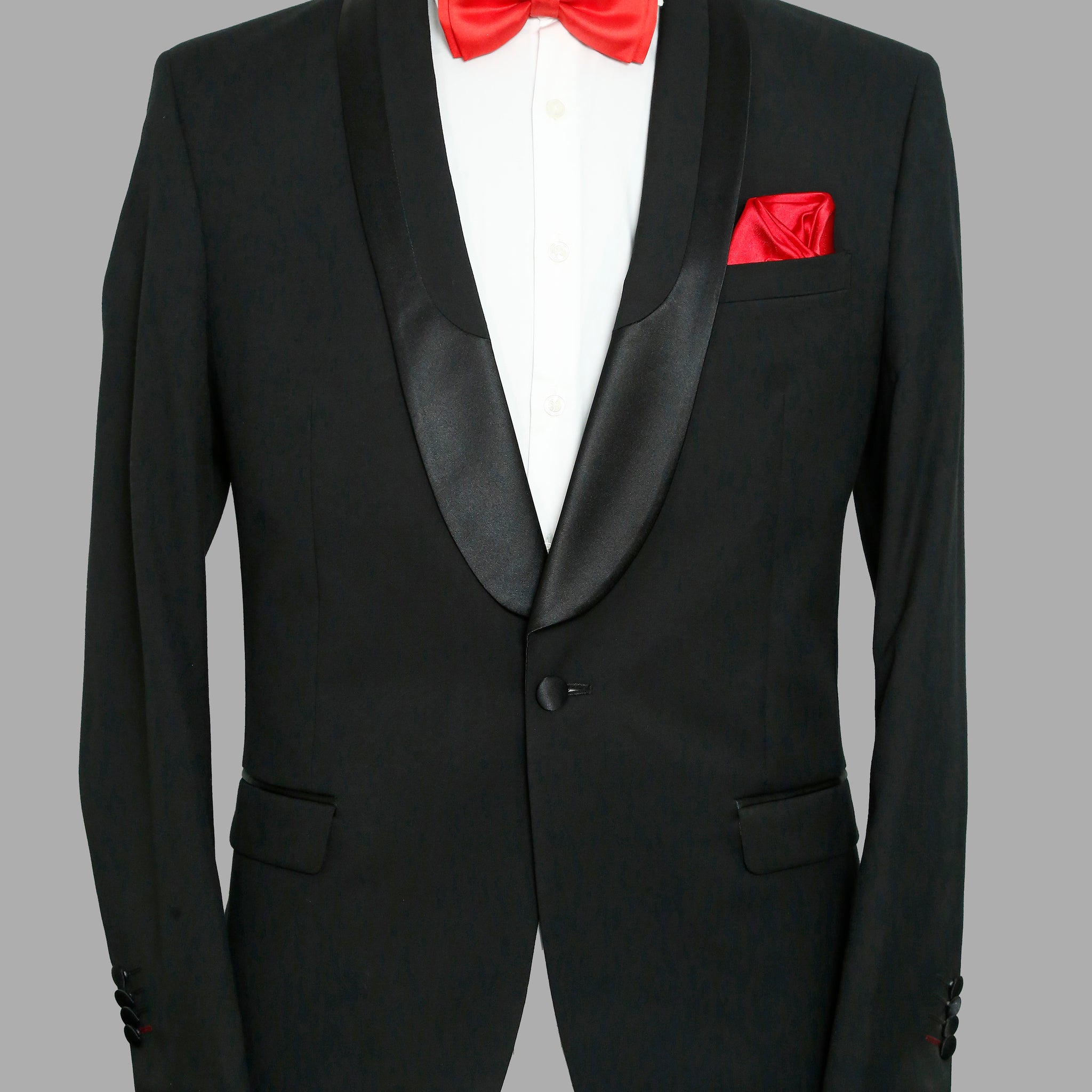 Black Solid Designer Shawl Collar Suit