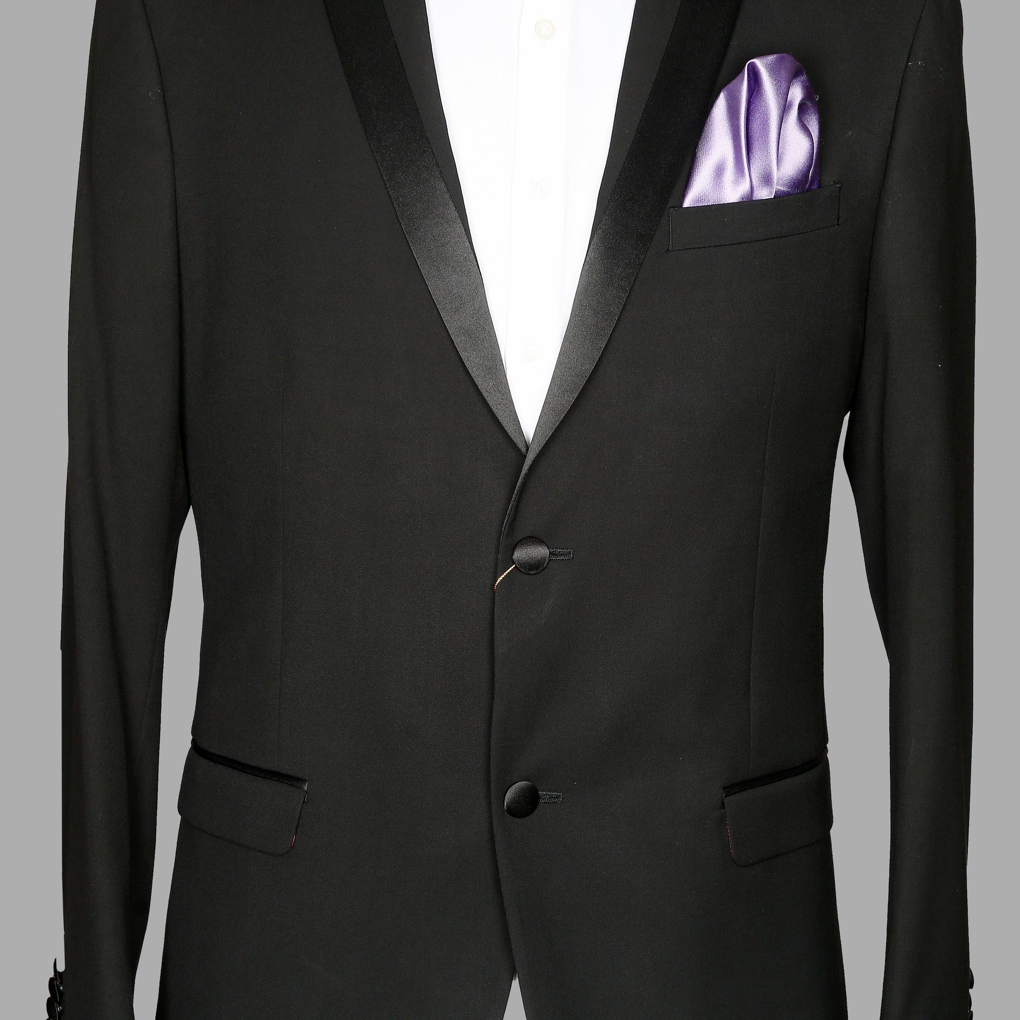 Black Solid Designer 2pcs Suit