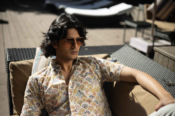 Cream 100% Cotton Printed Shirt