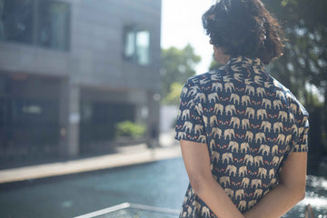 Navy 100% Cotton Printed Shirt