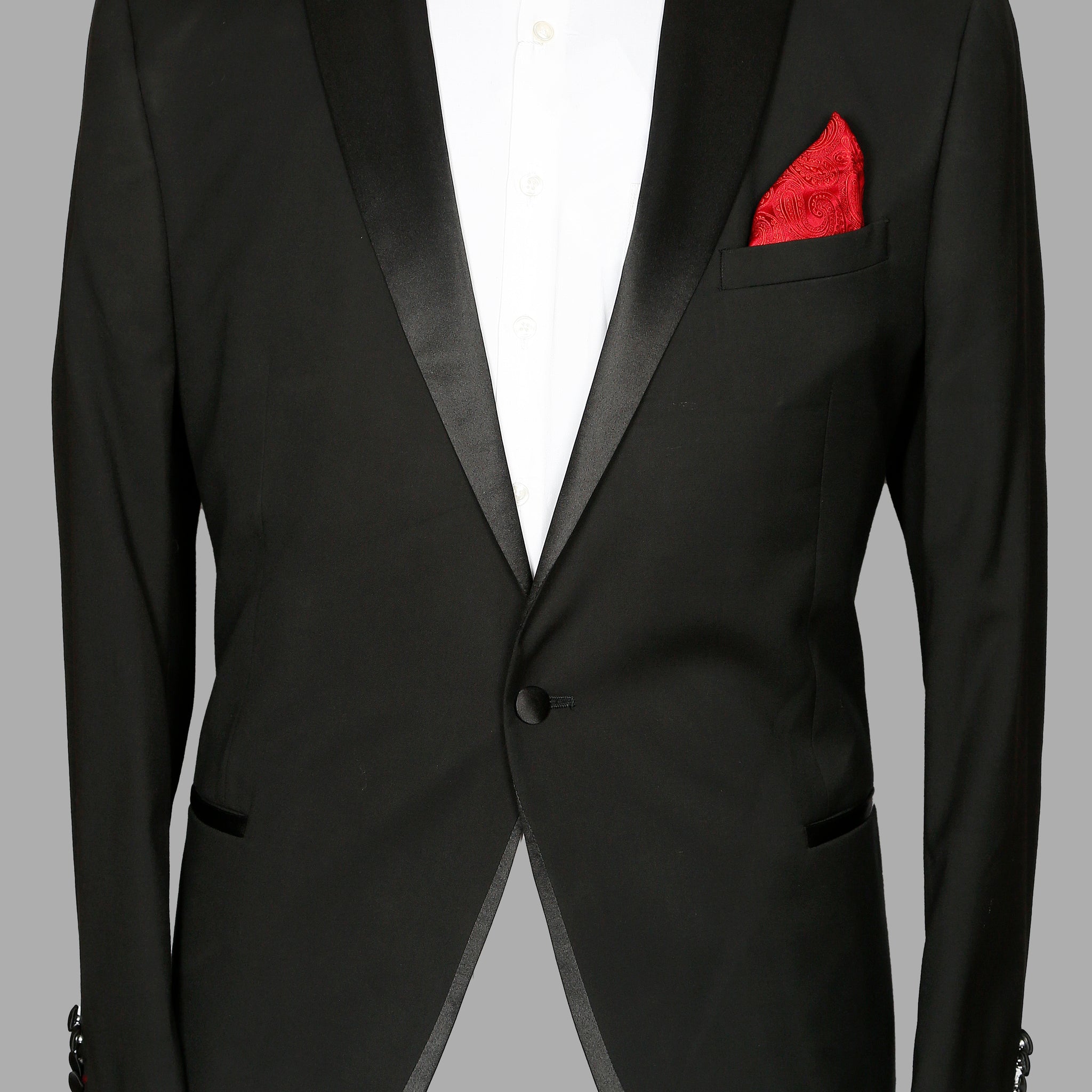 Black Solid Designer Notch Collar Suit