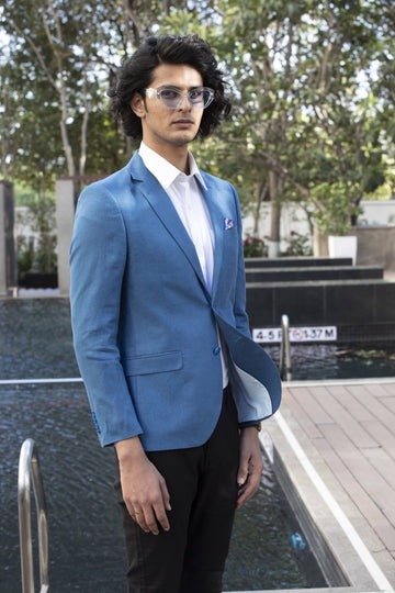 Oriental Blue 100% Hemp Solid Jacket