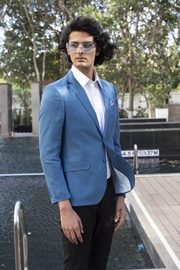 Oriental Blue 100% Hemp Solid Jacket