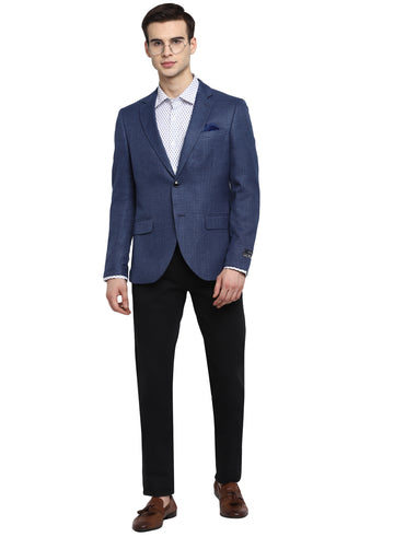 Blue Formal Notch Collar Jacket