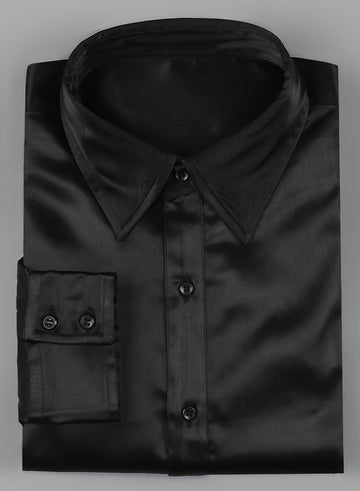 Black Satin Eveningwear Shirt