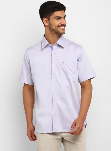 Mauve Cotton Half Sleeve Shirt