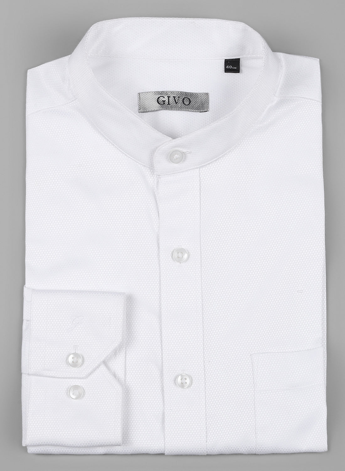 White Cotton Structured Eveningwear  Shirt