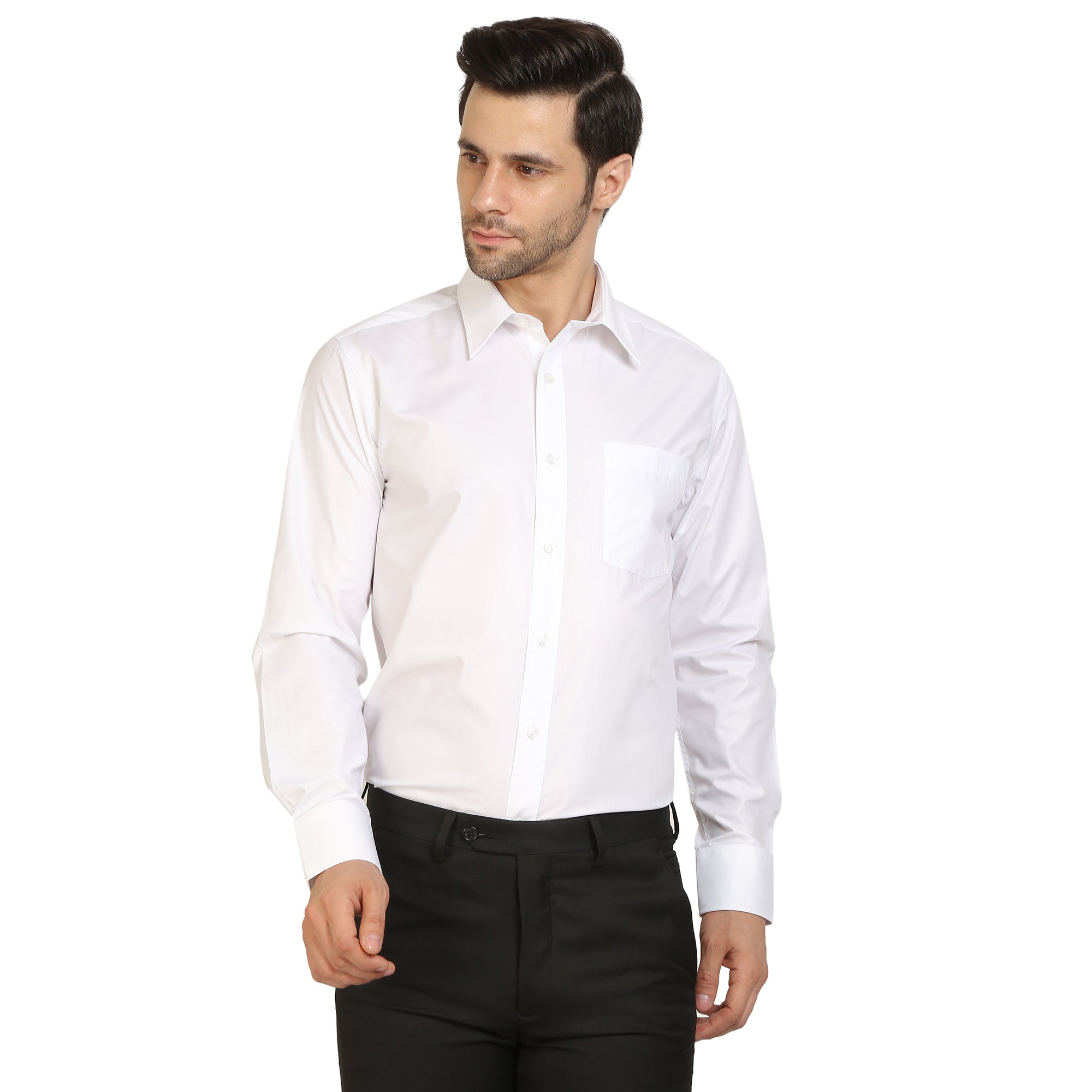White Cotton Formal Shirt