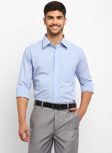 Blue Cotton Stripes Formal Shirt