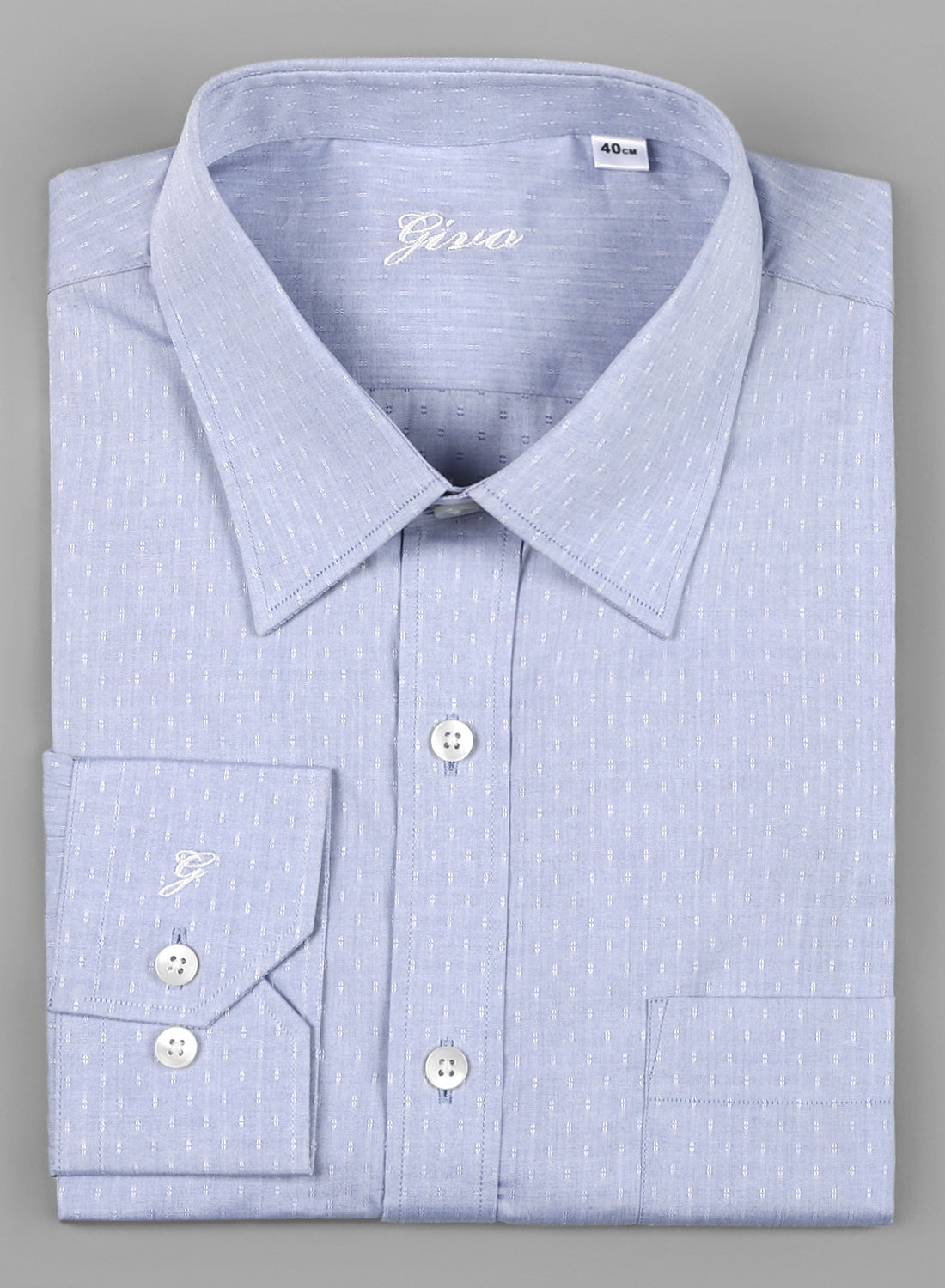 Light Blue Cotton Structured Formal Shirt