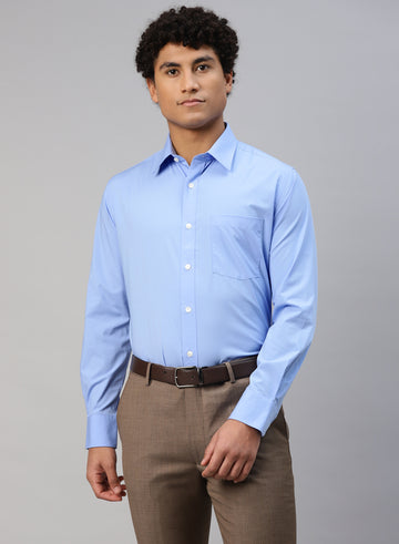 Blue Cotton Formal Shirt
