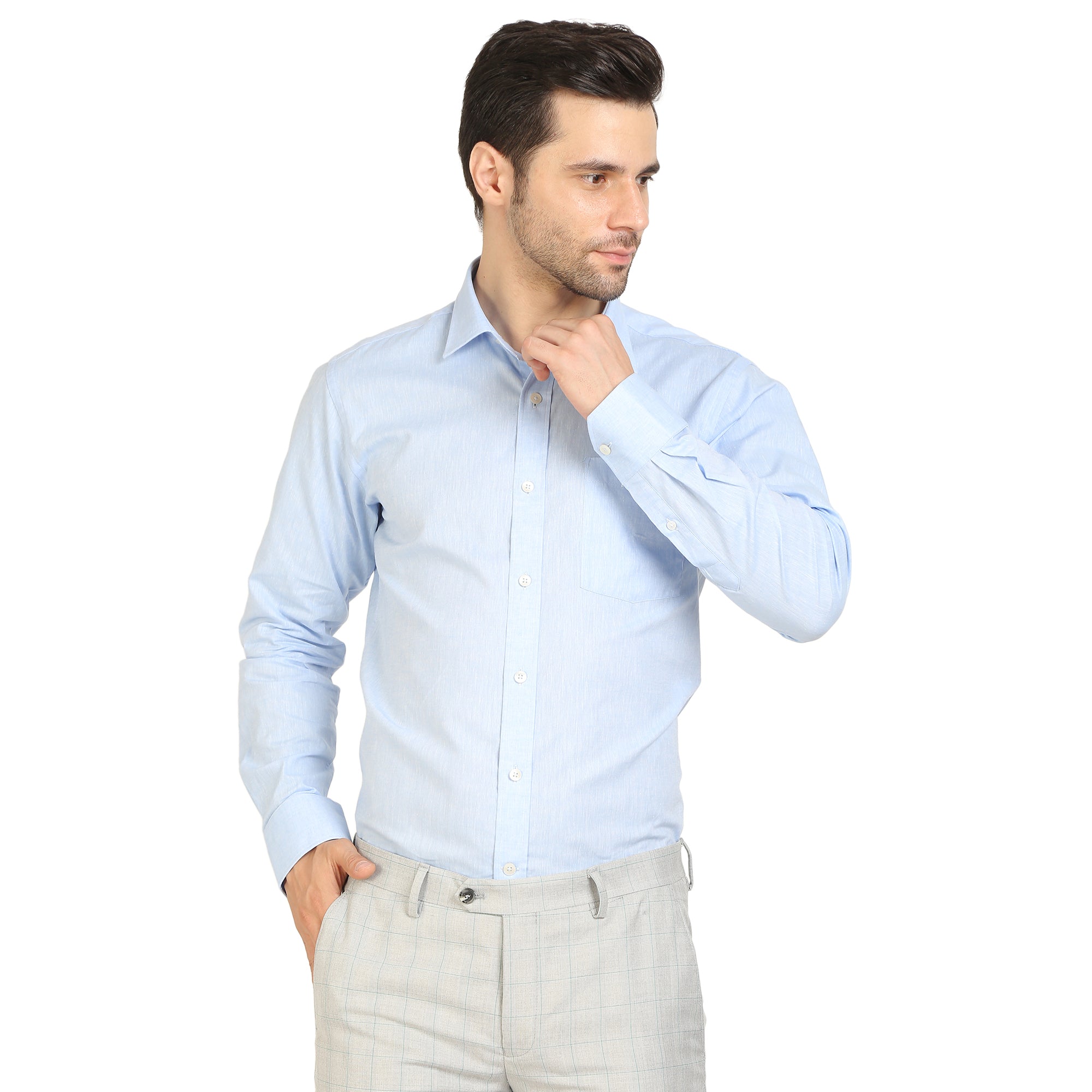 Light Blue Cotton Formal Shirt