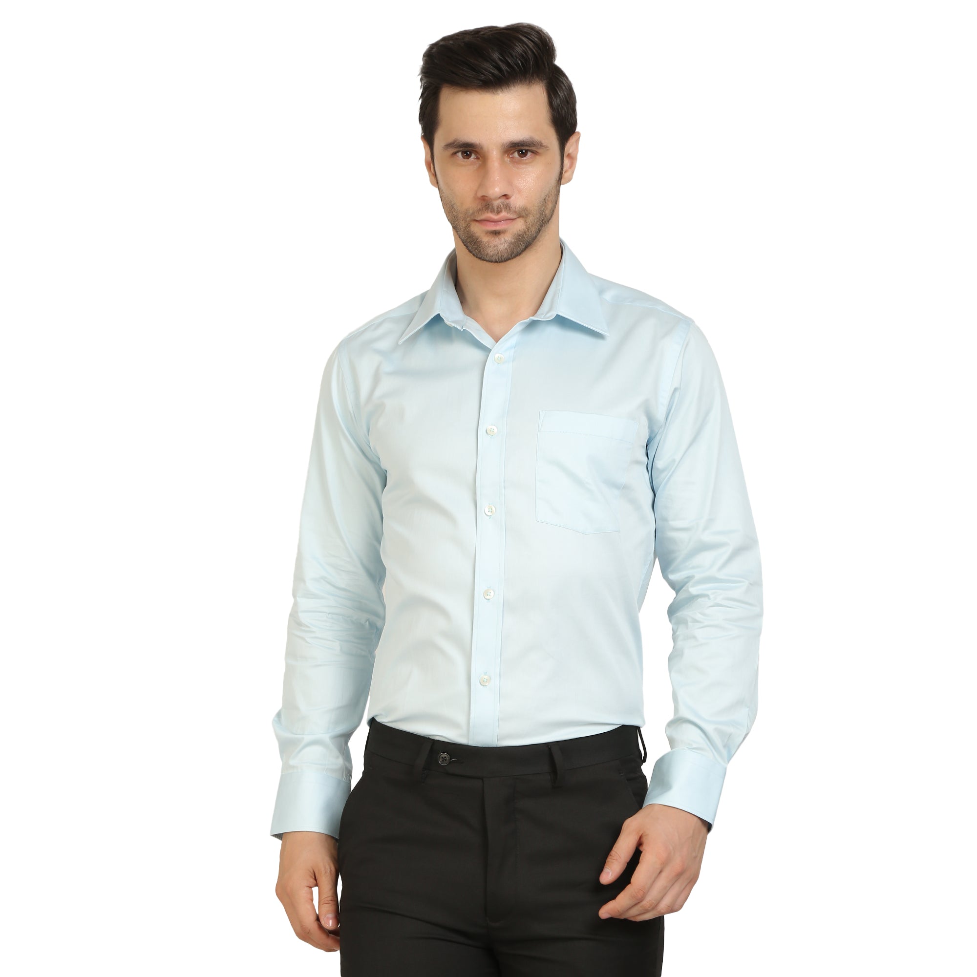 Sky Blue Cotton Formal Shirt