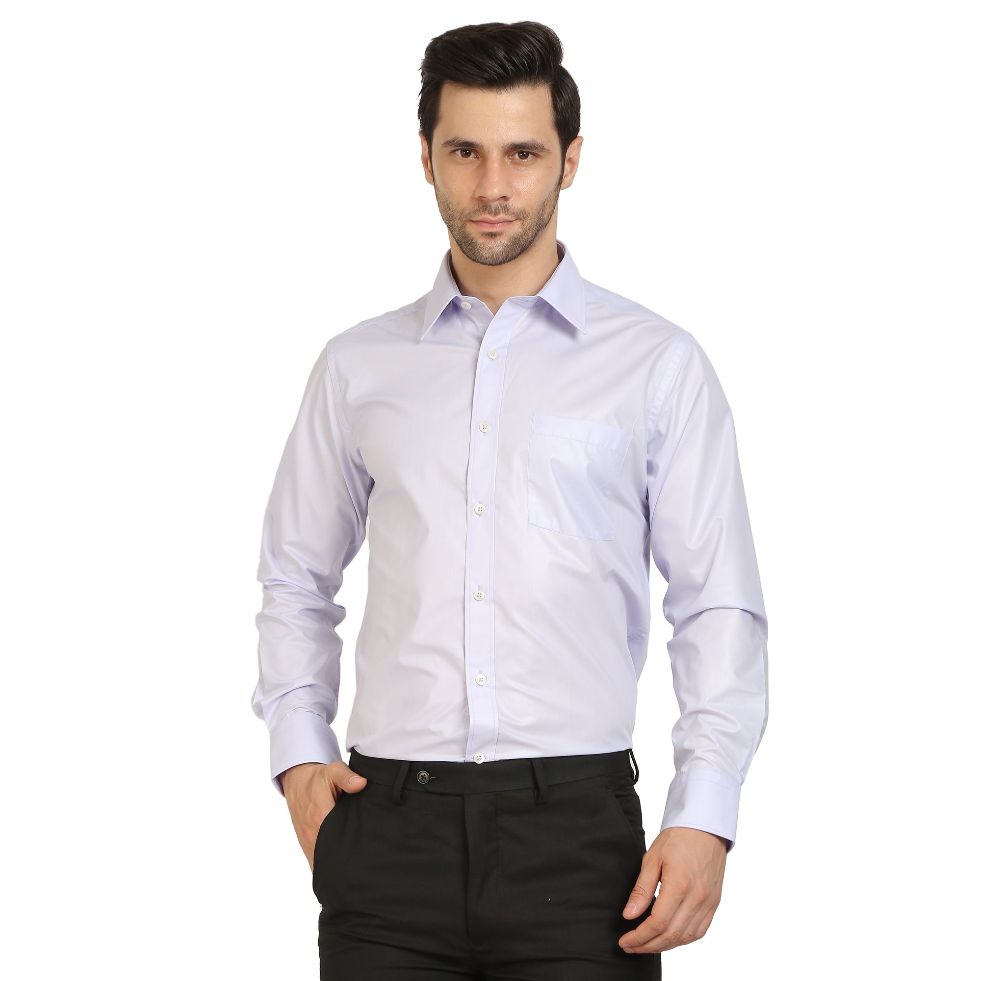 Light Mauve Cotton Full Sleeve Shirt